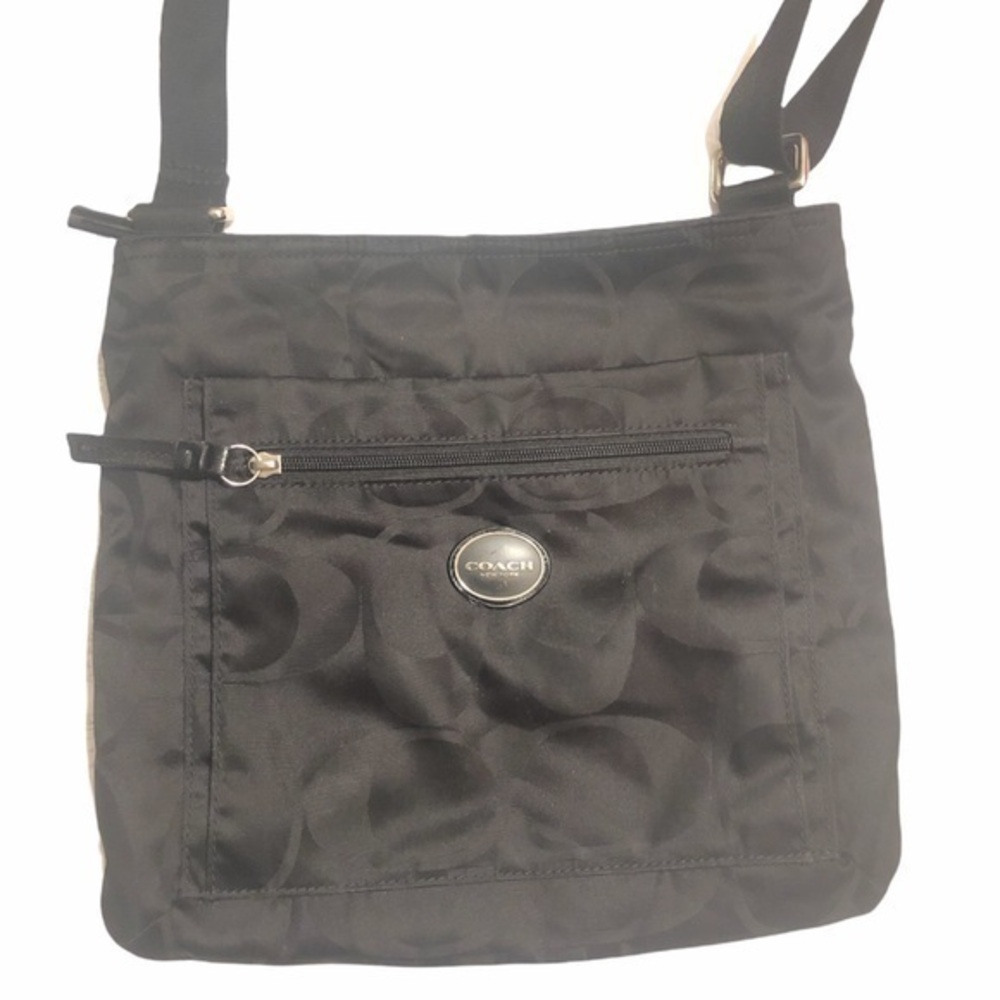 Coach black signature c nylon file bag
